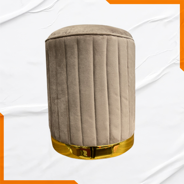 Pouf Tabouret avec Motif Doré